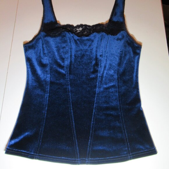 Blue Crushed Velvet Faux Wrap Skirt Long Maxi & Tank Top Party Prom EUC Gorgeous - Picture 16 of 16